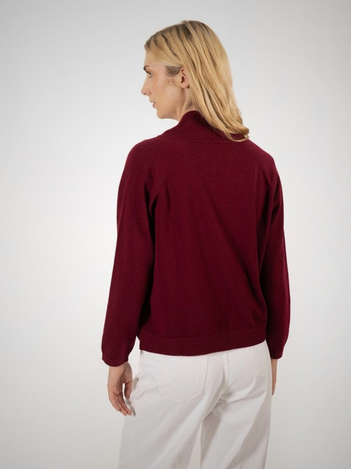 Aarti Cashmere Shawl Collar Jumper (in Barolo) – Hawico Scotland