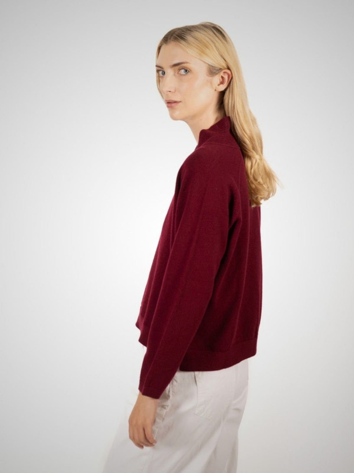 Aarti Cashmere Shawl Collar Jumper (in Barolo) – Hawico Scotland