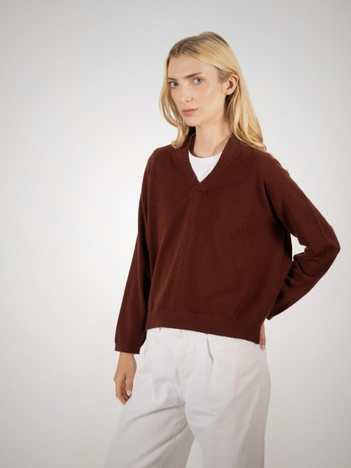 Aarti Cashmere Shawl Collar Jumper (in Warm) – Hawico Scotland