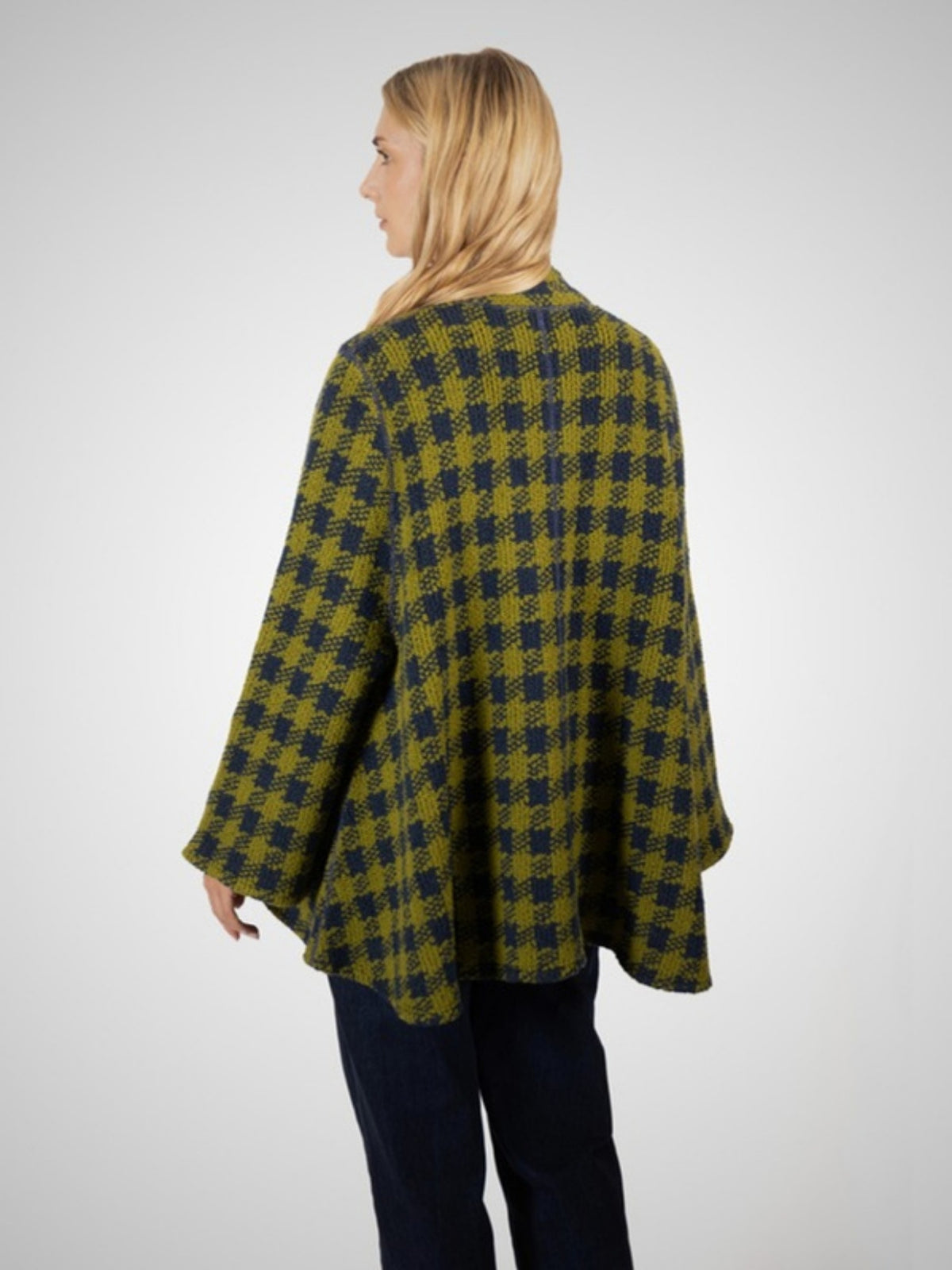 Eldrid Women's Wool Boucle Check Swing Coat (in Olive/Navy) – Hawico Scotland