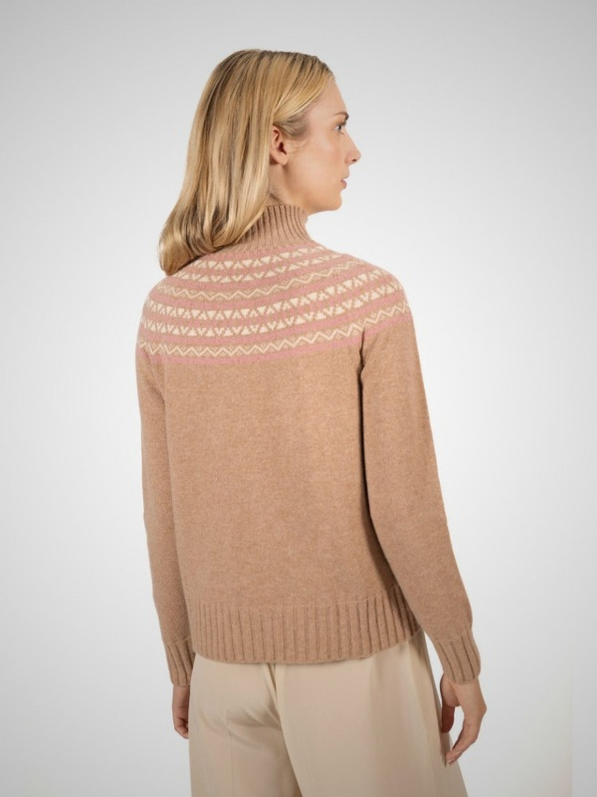 Hearthmoor Women's Fair Isle Cashmere Turtle Neck (in Taupe) – Hawico Scotland