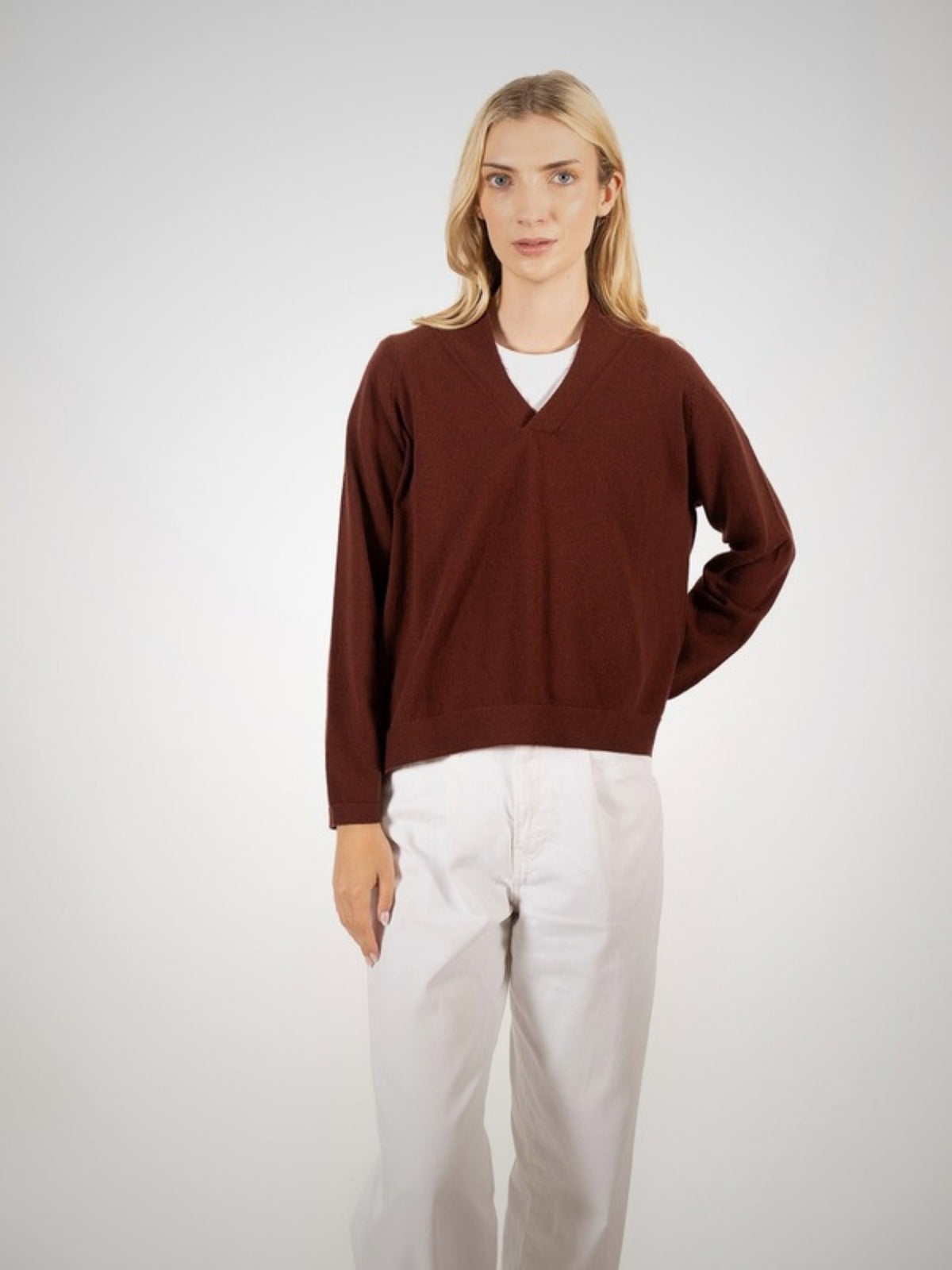 Aarti Cashmere Shawl Collar Jumper (in Warm) – Hawico Scotland