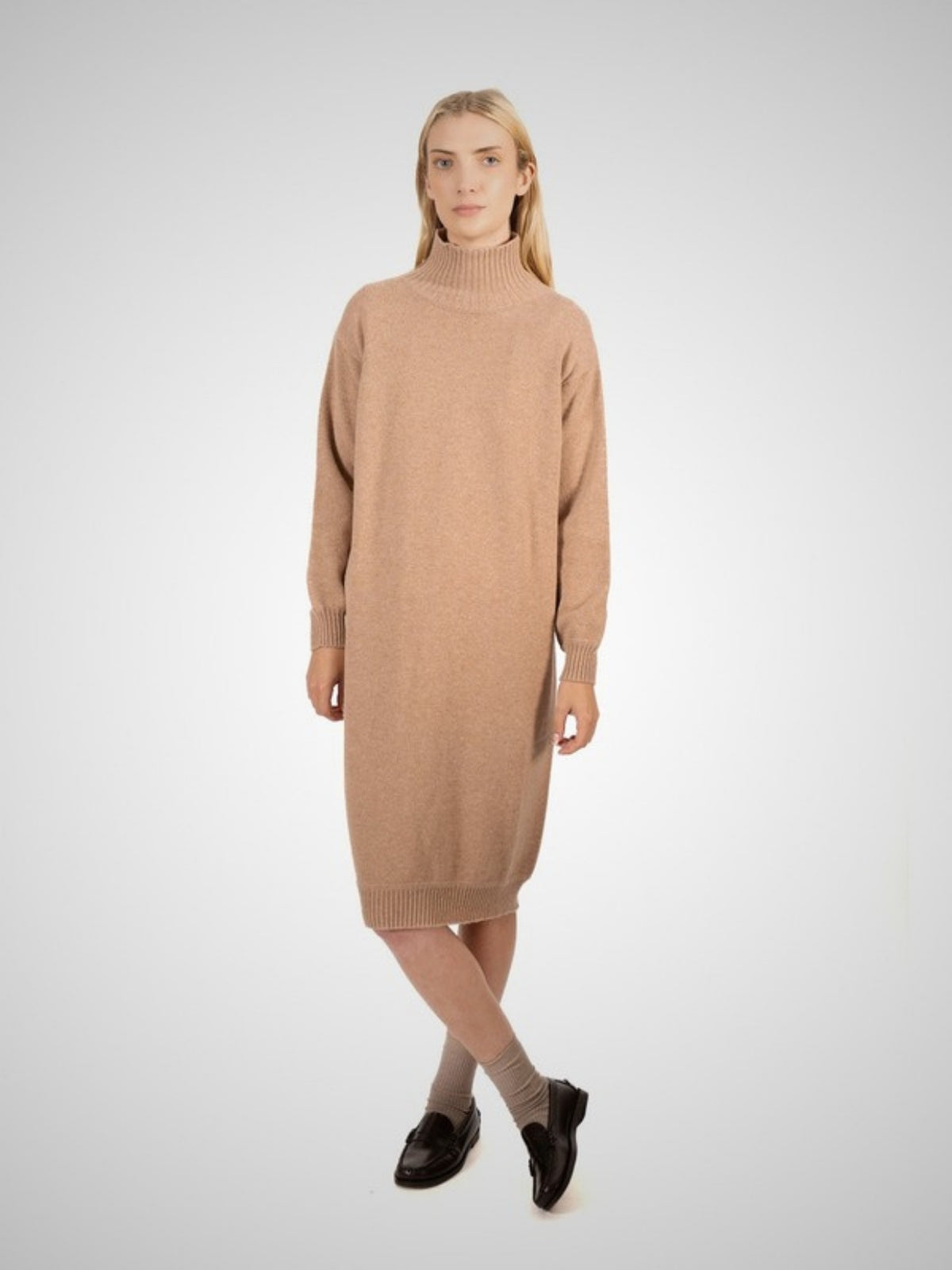 Hale Women's 2 Ply Cashmere Dress (in Taupe) – Hawico Scotland
