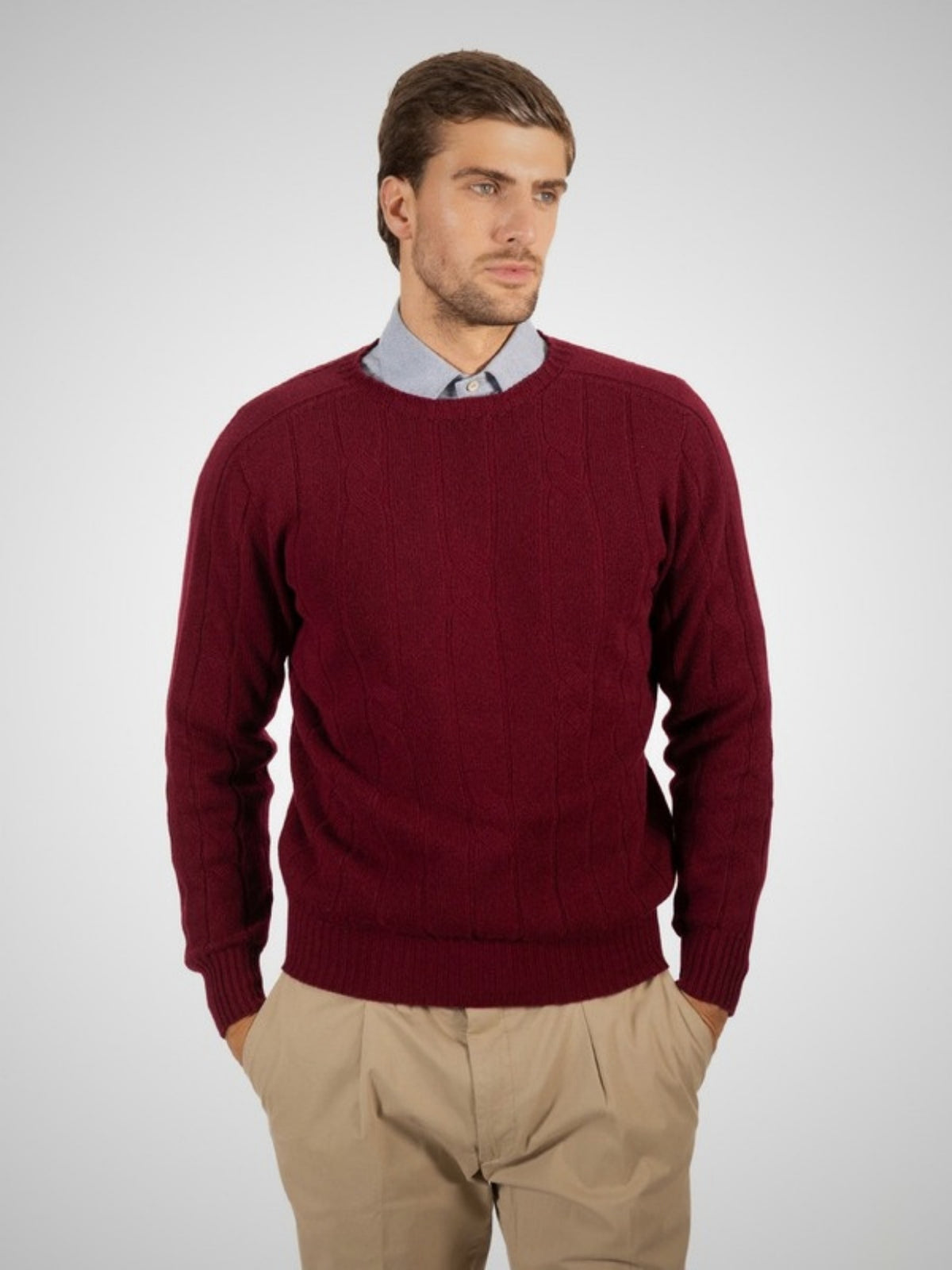 Morven Men's 2 Ply Cashmere Jumper (in Barolo) – Hawico Scotland