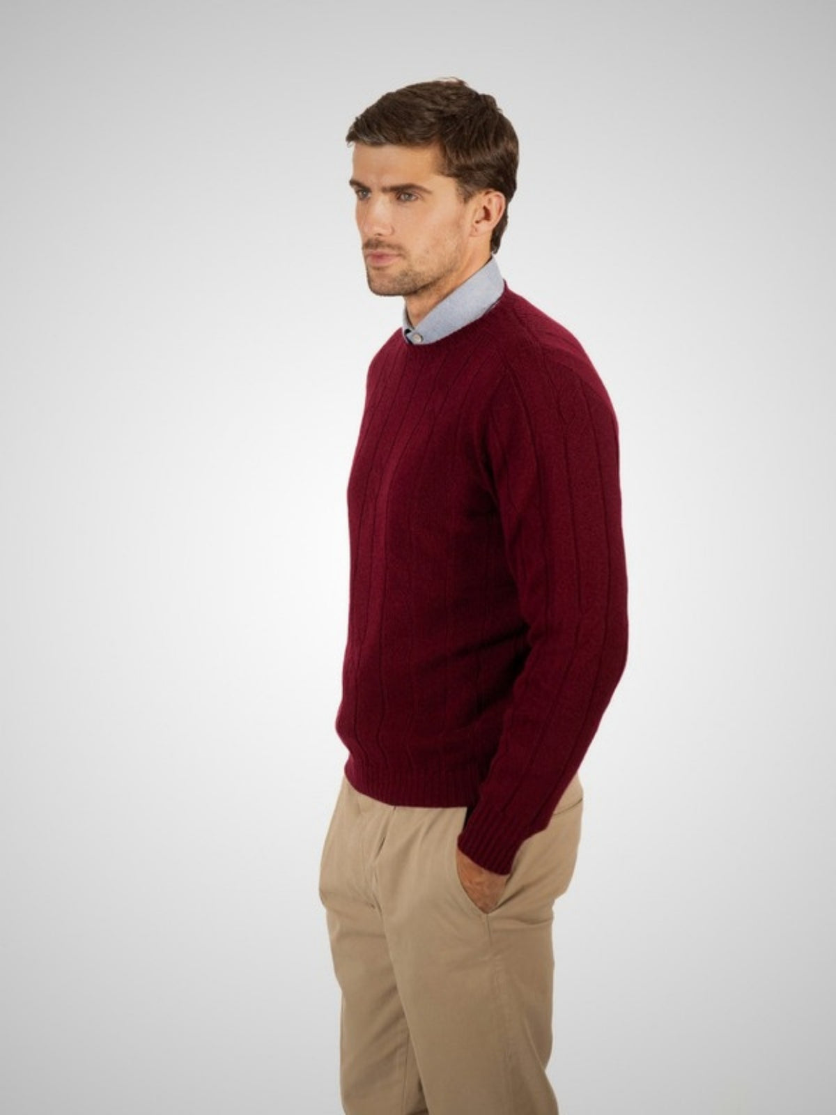 Morven Men's 2 Ply Cashmere Jumper (in Barolo) – Hawico Scotland