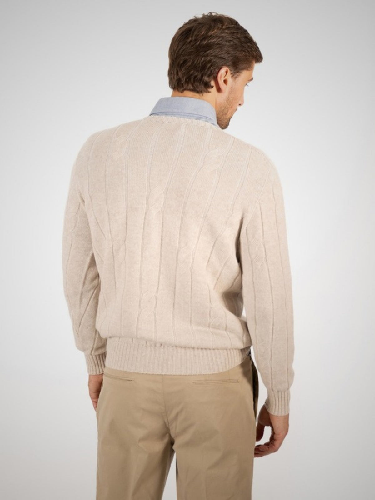Morven Men's 2 Ply Cashmere Jumper (in Swansdown) – Hawico Scotland